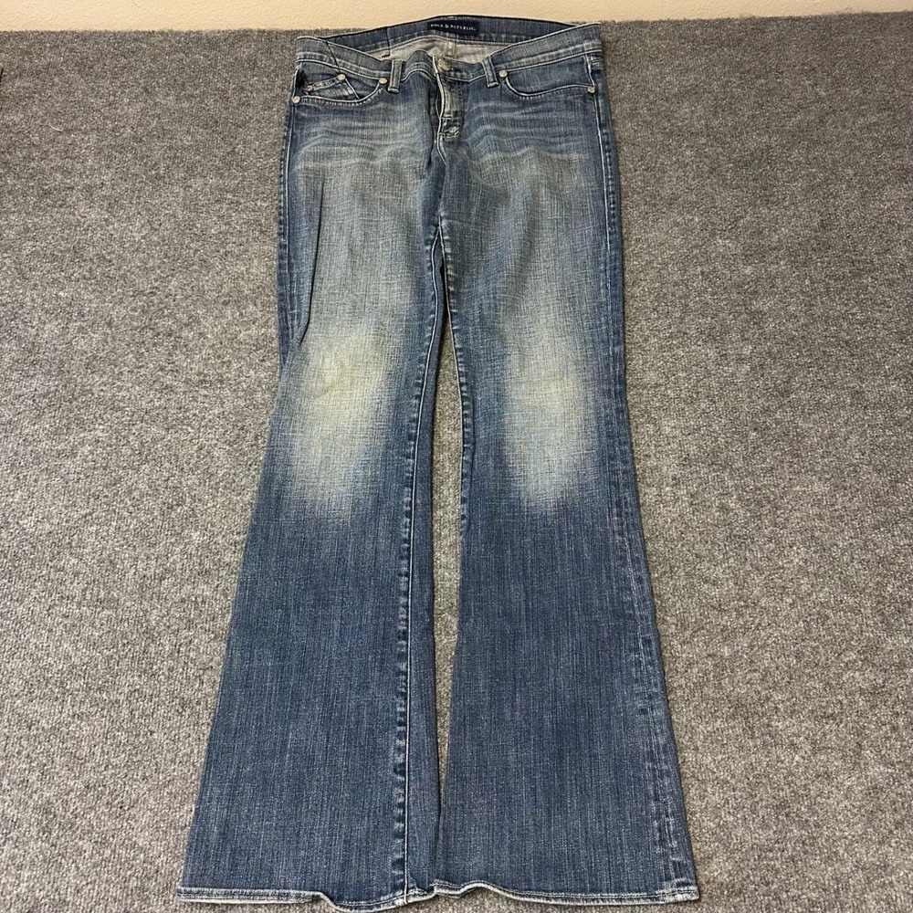 Rock & Republic Jeans Womens Size 31 Blue Flare Leg Medium Wash Denim Casual